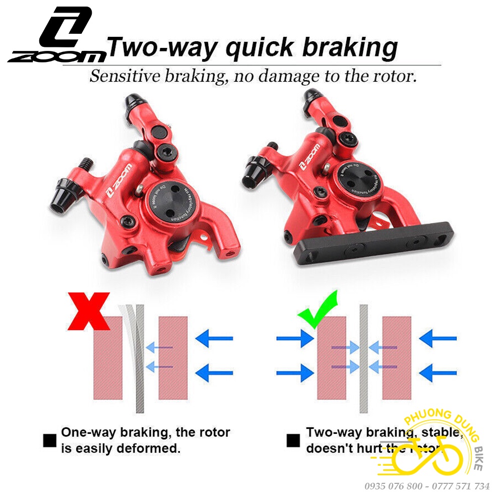 Bộ Cụm phanh thắng đĩa cho xe đạp Road ZOOM R-200