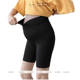 Quần legging bầu lửng cạp chéo nâng đỡ thoái mái