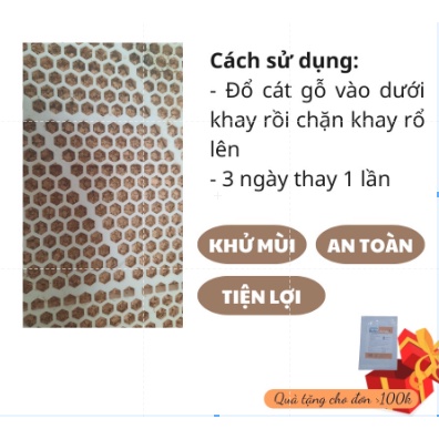 Khay vệ sinh cho chó nhỏ có cọc size 52x42 cm dùng kèm cát vệ sinh cho chó phù hợp cho chó dưới 7kg PhuThuyMeo