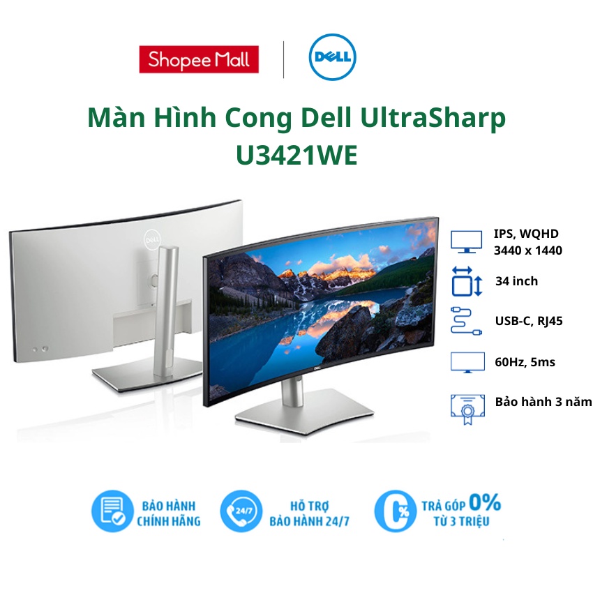 Màn hình cong máy tính Dell UltraSharp U3421WE 34" IPS 2K RJ45