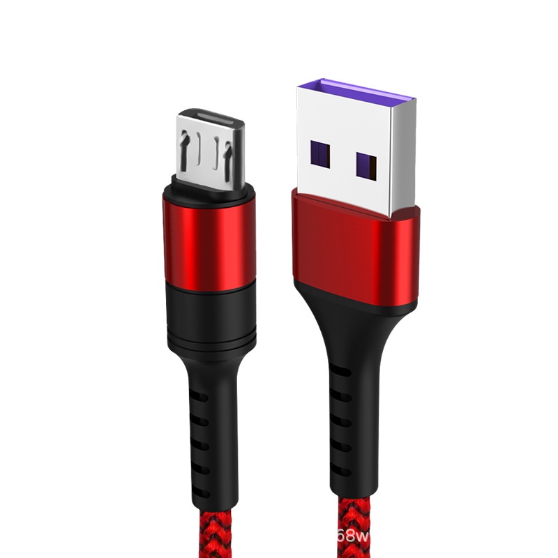 Cáp Sạc Nhanh Qc3.0 18W Bọc Dù Màu Đen Cổng Micro USB