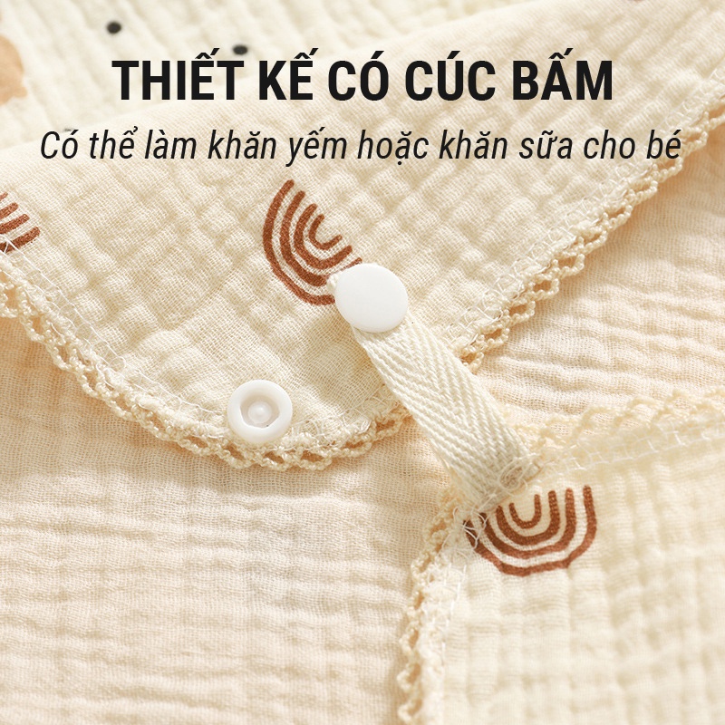Khăn yếm tam giác cho bé vải cotton cao cấp, dùng làm khăn sữa cho bé, khăn mặt cho trẻ đi học mẫu giáo mầm non
