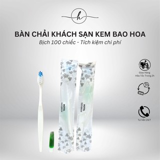 100 bàn chải xanh bao hoa cao cấp dùng một lần cho nhà nghỉ khách sạn homestay