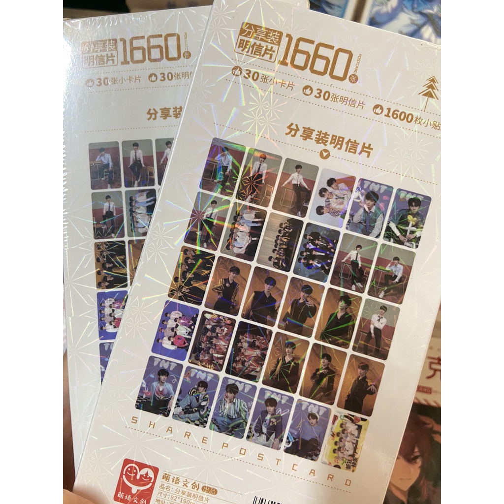TNT | Hộp postcard bưu thiếp 30 postcard + 30 lomo, tặng kèm 1600 miếng dán sticker