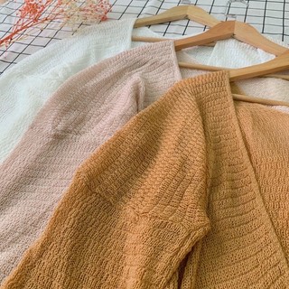 Áo Cadigan Len Mỏng Hottrend Phong Cách Hàn Quốc (Cadigan len lông thỏ)