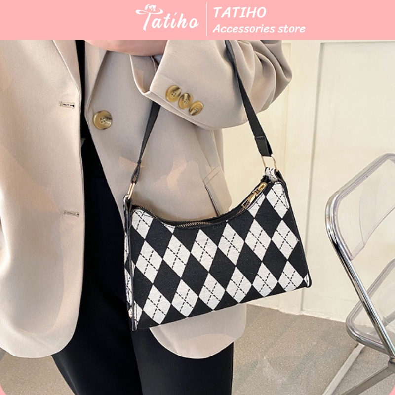 [HÀNG XỊN, GIÁ TỐT] Túi Đeo Vai ( Túi Kẹp Nách) Họa Tiết Hình Thoi thời trang Cao Cấp HotTrend - Tatiho - Mã TUI52