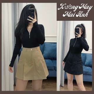 Quần giả váy lưng chun chất kaki, quần váy có lót bên trong năng động siêu xinh