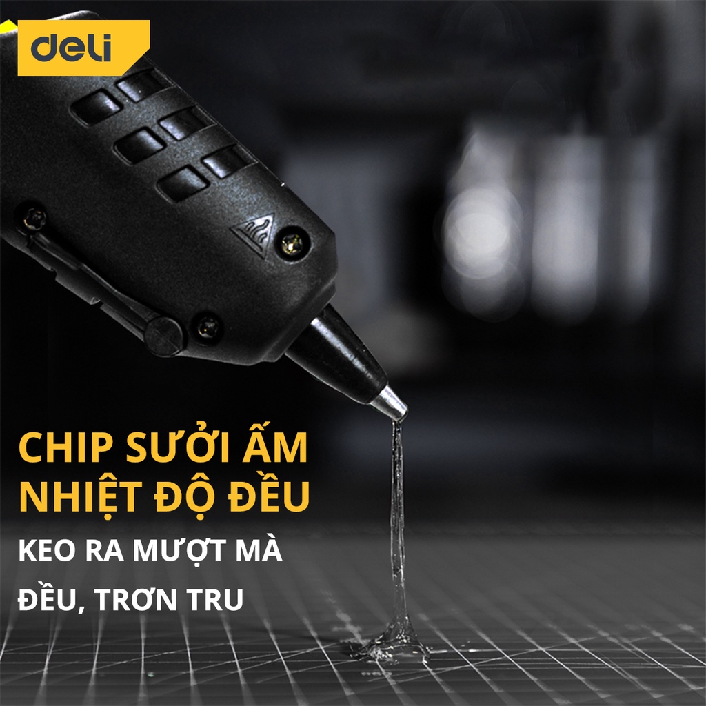 Súng Bắn Keo Deli Cao Cấp 40W - keo 7mm - Nhỏ Gọn, An Toàn Sử dụng- Máy bắn keo công suất lớn và cho trẻ em