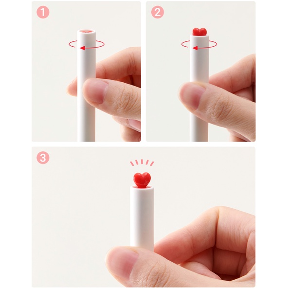 Bút bi gel xoay Kaco Love kèm 2 ruột mực đen ngòi 0,5mm