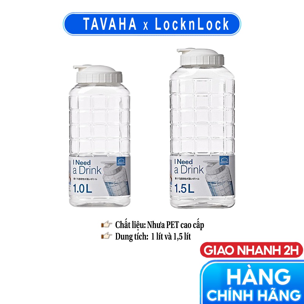 Bình nước Jug Lock&Lock 1.0L- 1,5 L - Nắp màu trắng - HAP810//HAP812