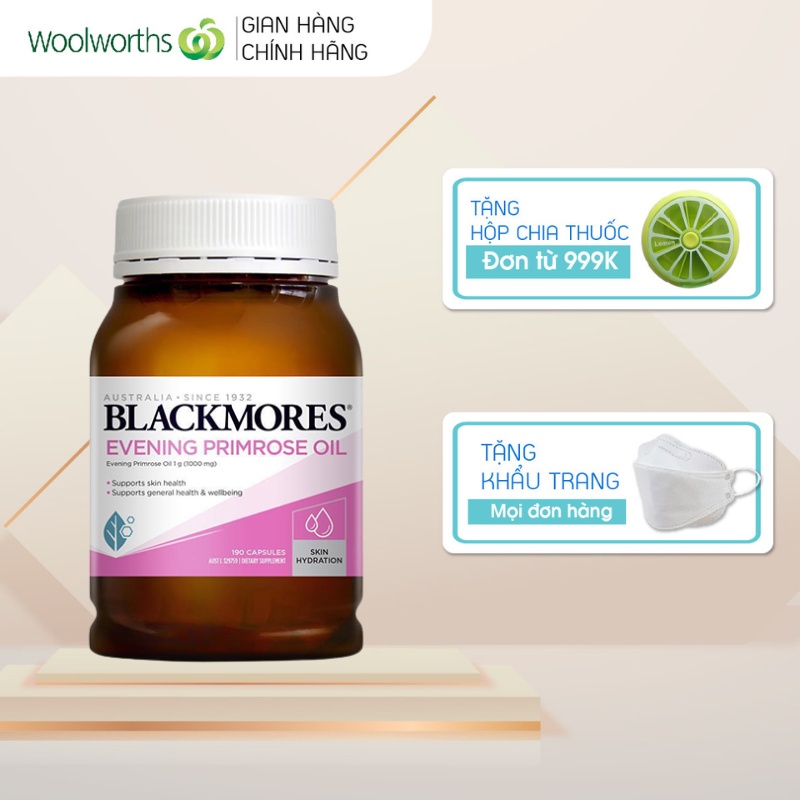 Viên uống Tinh dầu hoa anh thảo điều hòa nội tiết tố nữ Blackmores Evening Primrose Oil 190 viên
