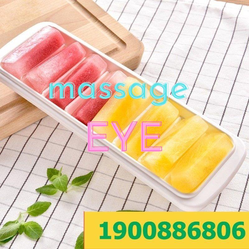 KHAY LÀM ĐÁ INOMATA CÓ NẮP ĐẬY HÀNG NHẬT NỘI ĐỊA , LOẠI 8 VIÊN - MADE IN JAPAN an toàn, tiện dụng - Massage_Eye