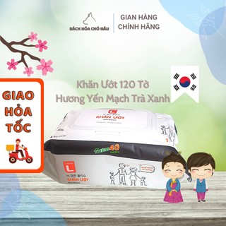 Khăn Ướt Hàn Quốc LOTTE Choice L 120 Tờ/Gói Chiết Xuất Yến Mạch Trà Xanh Siêu Tiết Kiệm [ Chính Hãng]