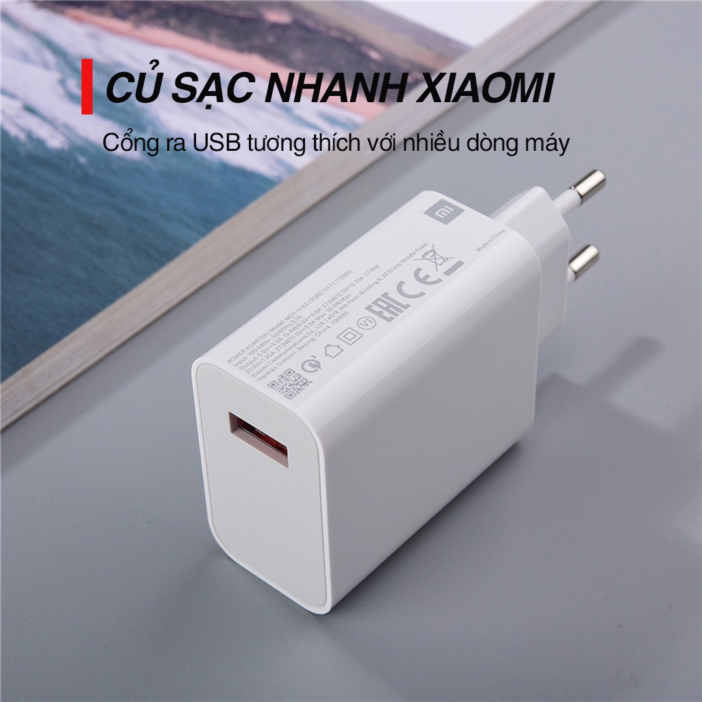 Sạc nhanh Xiaomi 33w kèm dây sạc nhanh 3A 6A BACARAT - Hàng chính hãng
