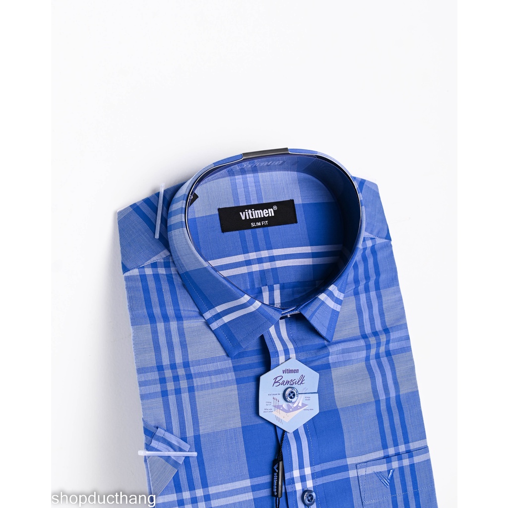 Áo sơ mi nam Vitimen ngắn tay form Slim fit