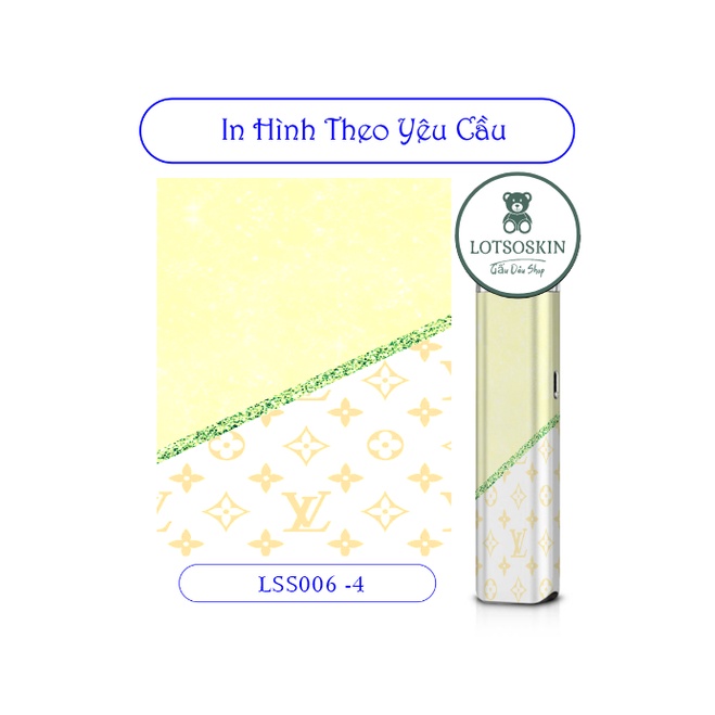 Miếng dán skin mẫu LV nhiều màu Kim tuyến cho Xlim V1 v2 Pro / Favostix / Feelin / Riil / Avo ,... in hình theo yêu cầu