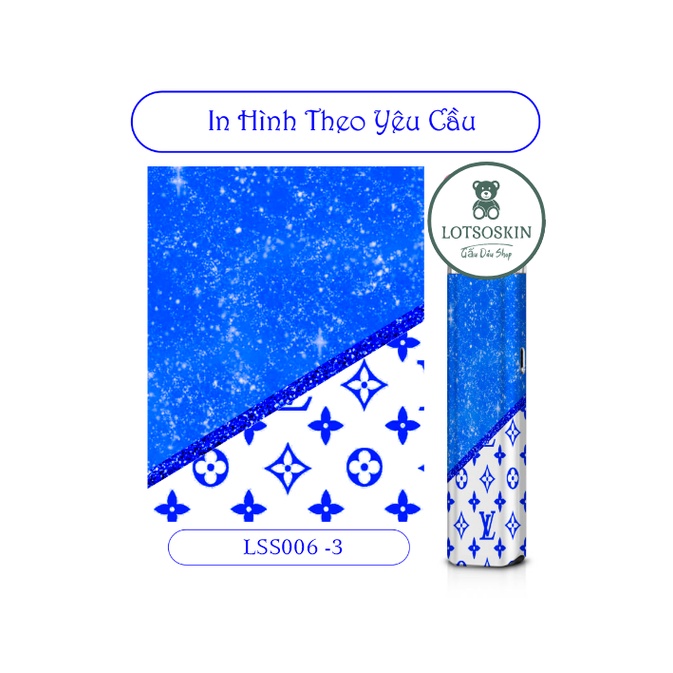 Miếng dán skin mẫu LV nhiều màu Kim tuyến cho Xlim V1 v2 Pro / Favostix / Feelin / Riil / Avo ,... in hình theo yêu cầu
