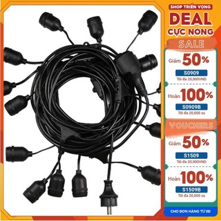 Bộ dây đuôi đèn LED ngoài trời dây chuôi dài 5m 10m chống nước trang trí ngoài trời bền đẹp - 08520012