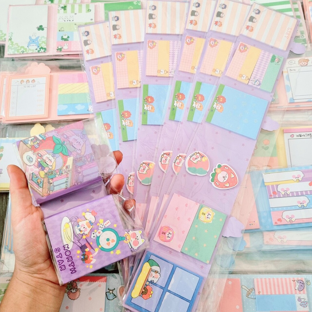 Giấy Note gập 6 nhiều hình xinh xắn, dễ thương, dùng được trong nhiều mục đích khác nhau