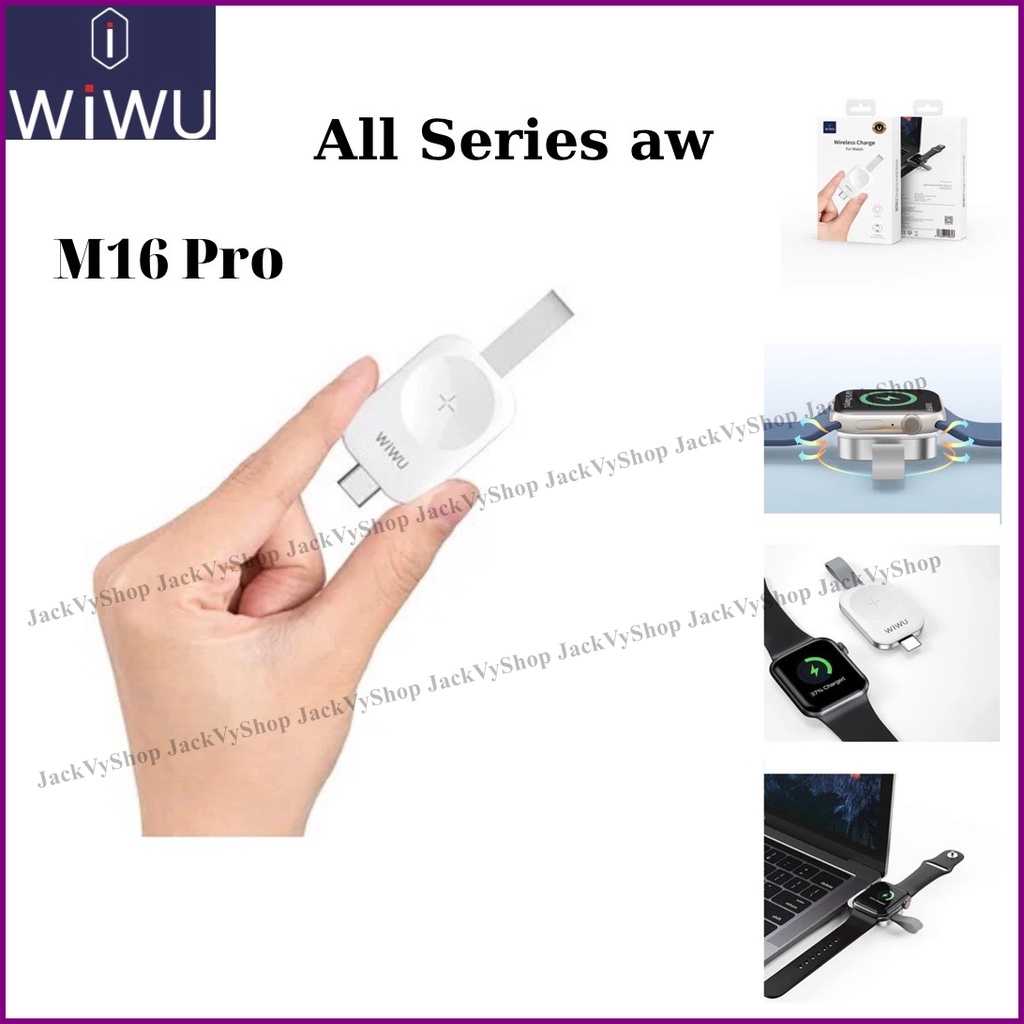 Đế sạc cho đồng hồ thông minh USB - C Ultra Watch Chính hãng WIWU M16 Pro Watch 8 , 7 , 6 , SE ,5,4,3,2,1 ko nóng