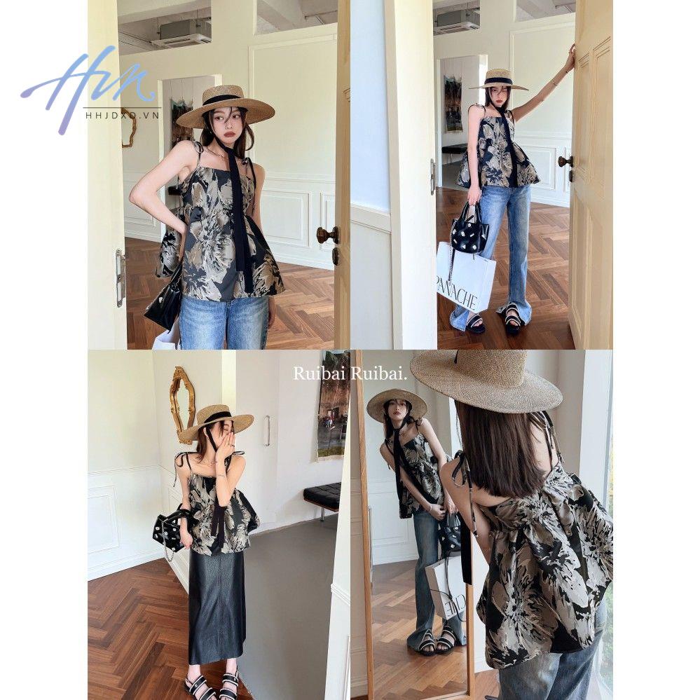 Áo Hai Dây Mùa Xuân Hè 2023 Thắt Nơ Phong Cách Mới Hợp Thời Trang Cho Nữ