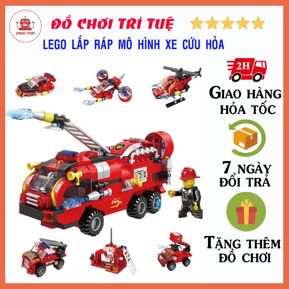 Lego Lắp Ráp Mô Hình Xe Cứu Hỏa Cho Bé Vừa Giải Trí Vừa Phát Triển Tư Duy Trí Tuệ - Genius Store
