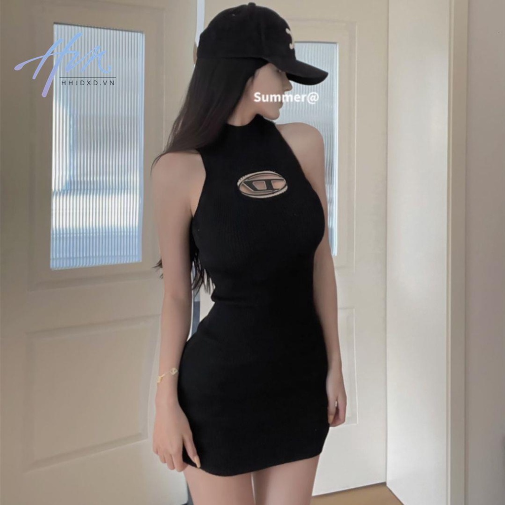 Đầm Dệt Kim Ôm Dáng Thời Trang Xuân Hè Hàn Quốc Thiết Kế Rỗng Mỏng Gợi Cảm Cho Nữ