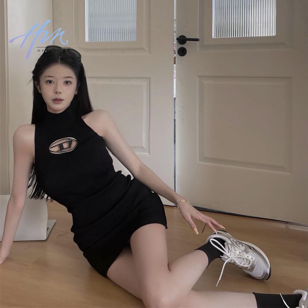 Đầm Dệt Kim Ôm Dáng Thời Trang Xuân Hè Hàn Quốc Thiết Kế Rỗng Mỏng Gợi Cảm Cho Nữ