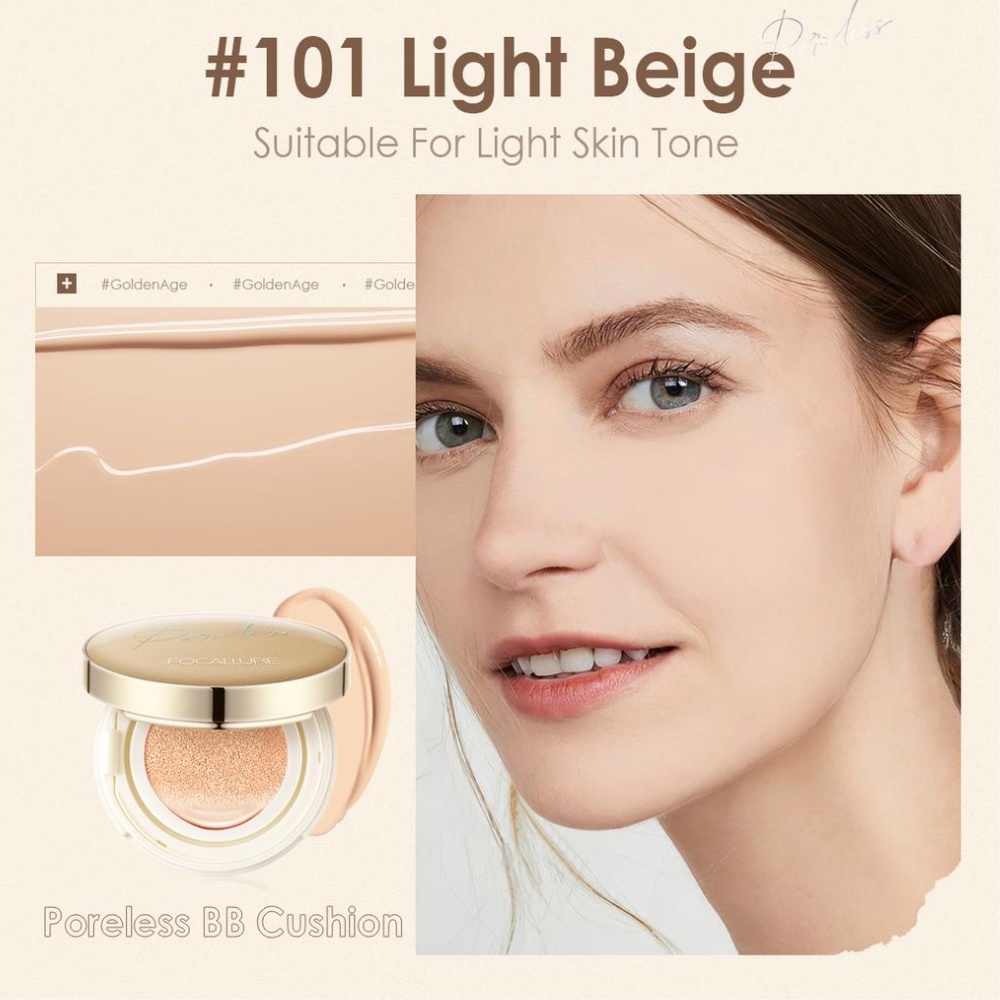 Phấn nước Focallure Poreless Matte Air Cushion Foundation 10g hiệu ứng lì, che khuyết điểm