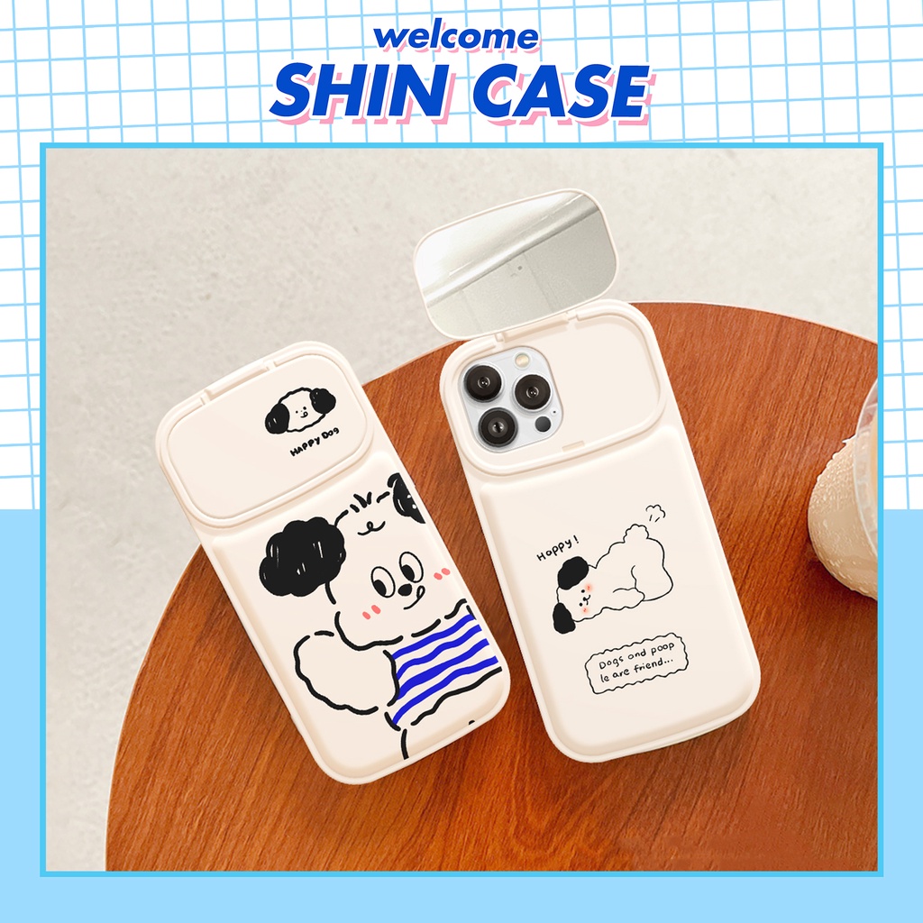 Ốp lưng iphone gương selfie Cún Happy 6/6plus/6s/6splus/7/7plus/8/8plus/x/xs/11/12/13/14/pro/max/promax/plus/shin/case