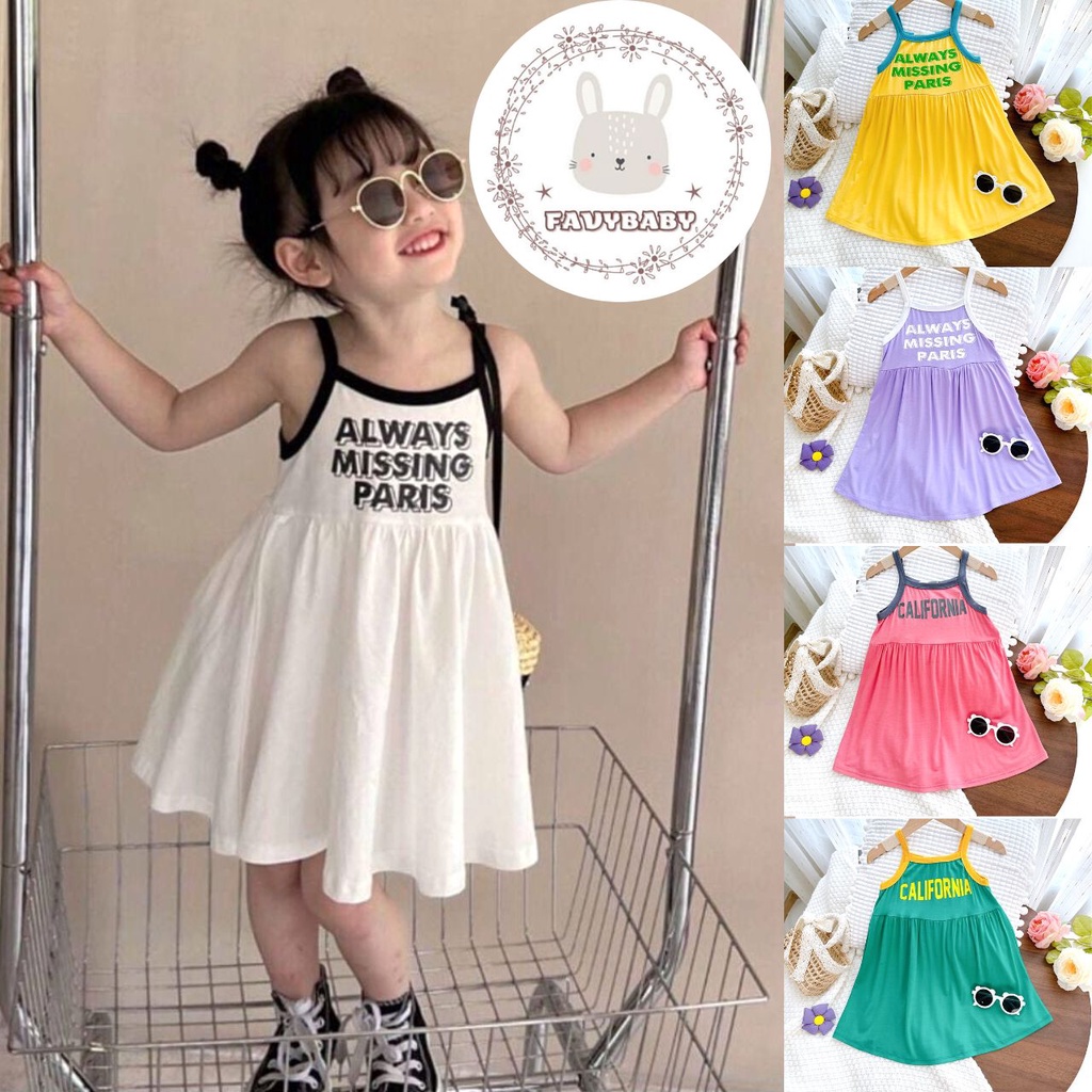 Váy Đầm Dây Thun Lạnh MINKY MOM Chính Hãng Kiểu Dáng Xoè Thoải Mái Đơn Sắc Cho Bé Gái 0 1 2 3 4 5 Tuổi - Favybaby