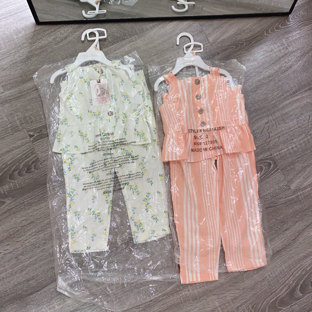 Bộ linen Jessica Simpson áo hai dây - quần dài 2 màu size 2 - 6y
