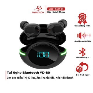 Tai Nghe Bluetooth True Wireless Y80 Bluetooth 5.0 bản Quốc tế không dây chống nước IPX4, chống ồn-ShinTech
