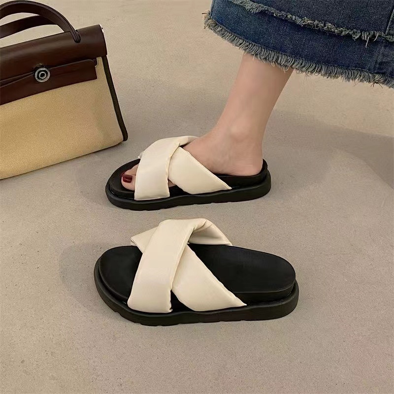 Dép xỏ ngón đế dày dép nữ bánh mì đáy dày dép thời trang nữ