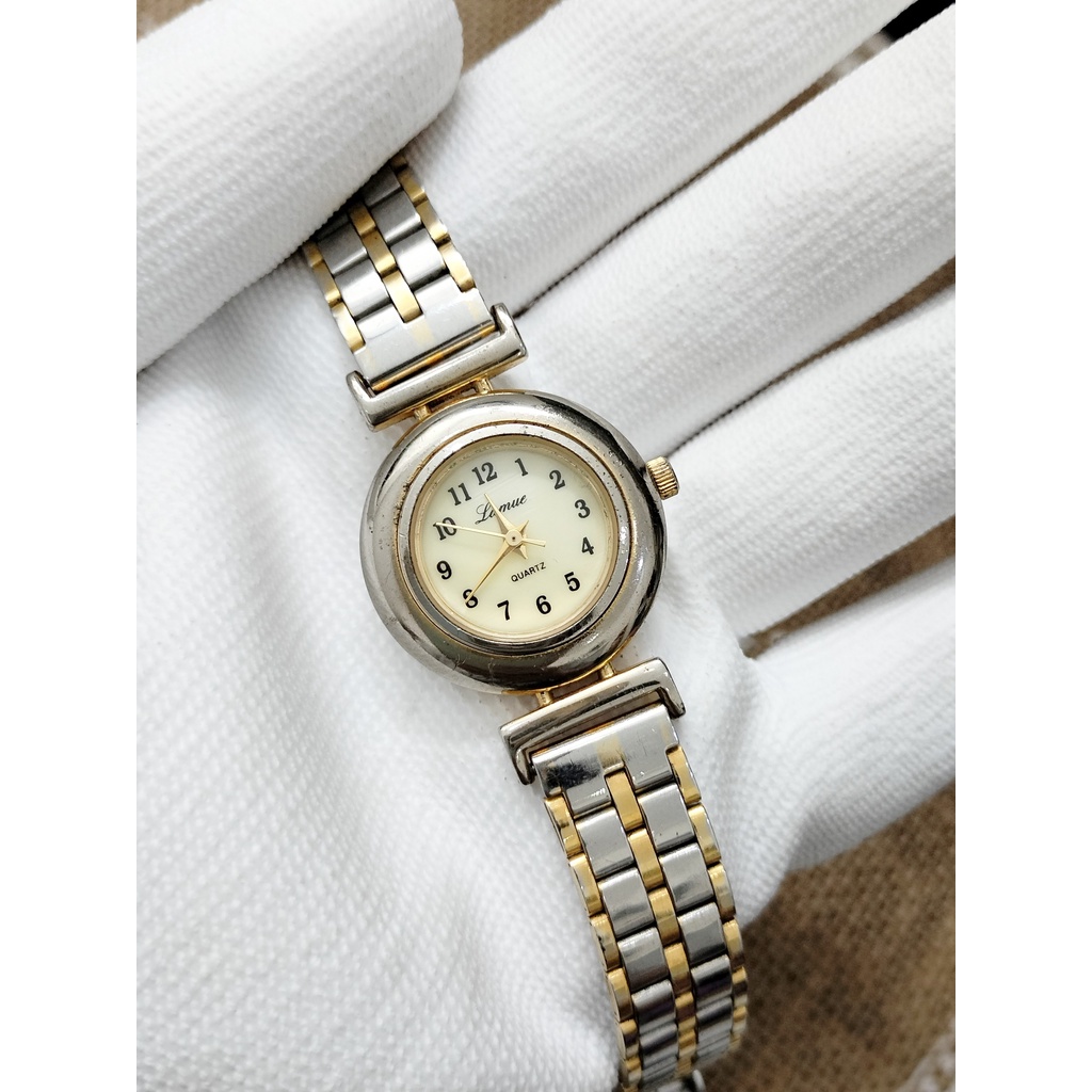 Đồng hồ nữ Lamue hàng si Nhật dây demi mặt tròn