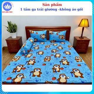 Drap ga giường lẻ thun lạnh in Hàn Quốc không áo gối