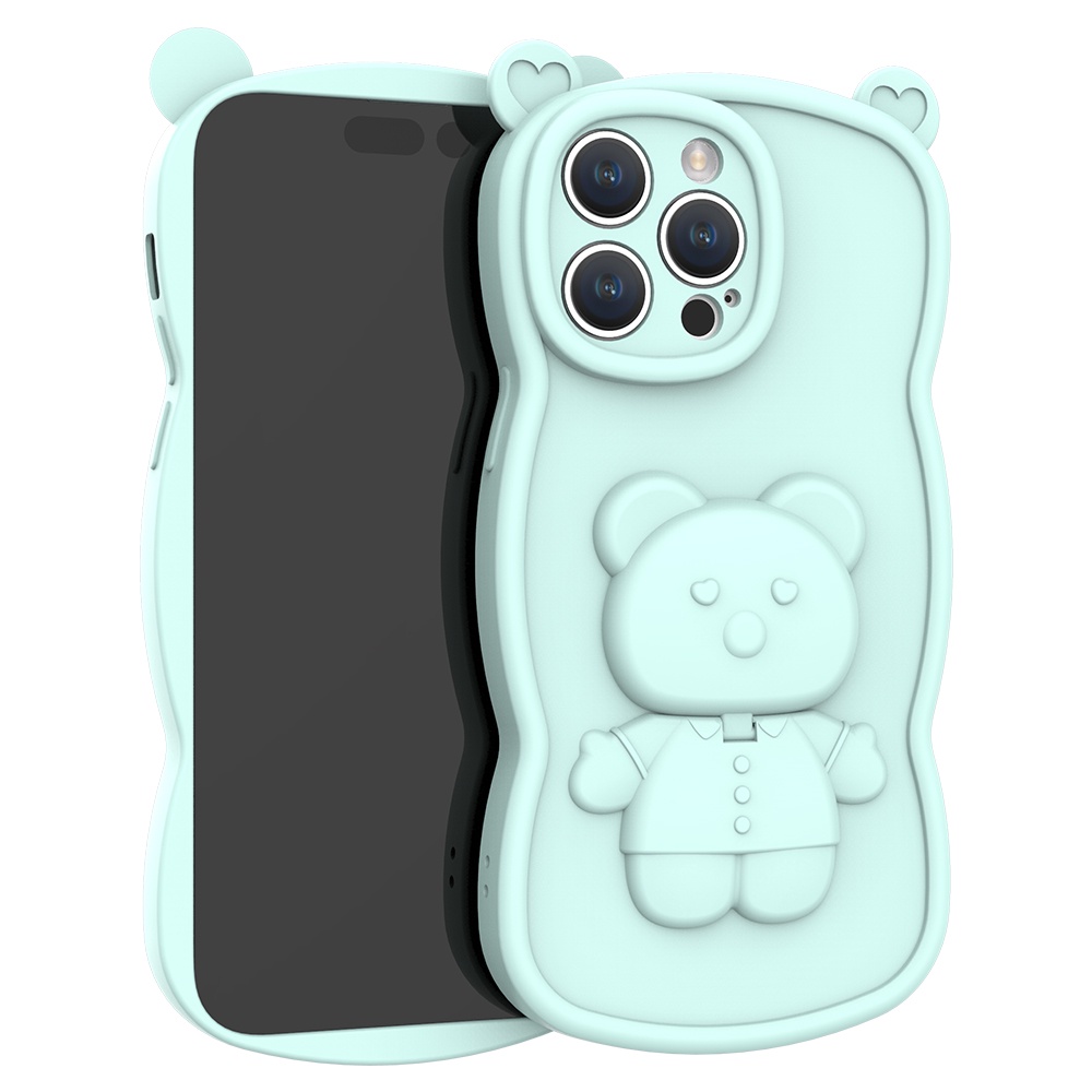 Ốp Điện Thoại Hình Gấu 3D Kèm Gương Cho Iphone 6 plus 6s plus 7 plus 8 plus XS Max XR 11 Pro Max 12 Pro Max 13 Pro Max 14 plus 14 Pro Max