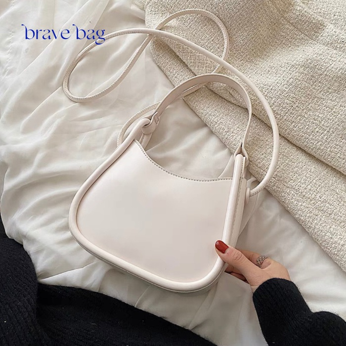 Túi Đeo Chéo/ Xách Tay Nữ Phong Cách Tối Giản Tinh Tế Da PU Phối Màu Đen/ Trắng/ Xanh Dương BleuZ - BRAVE Bag