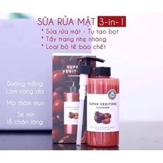 Sữa Rửa Mặt Thải Độc Rau Củ Super Vegitoks Cleanser
