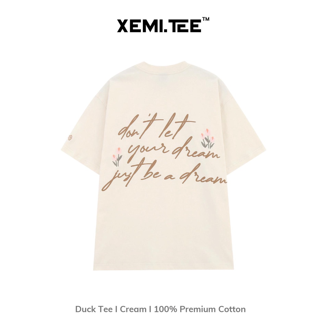 Áo thun local brand Xemi.tee form unisex dòng Duck Tee giá rẻ màu kem