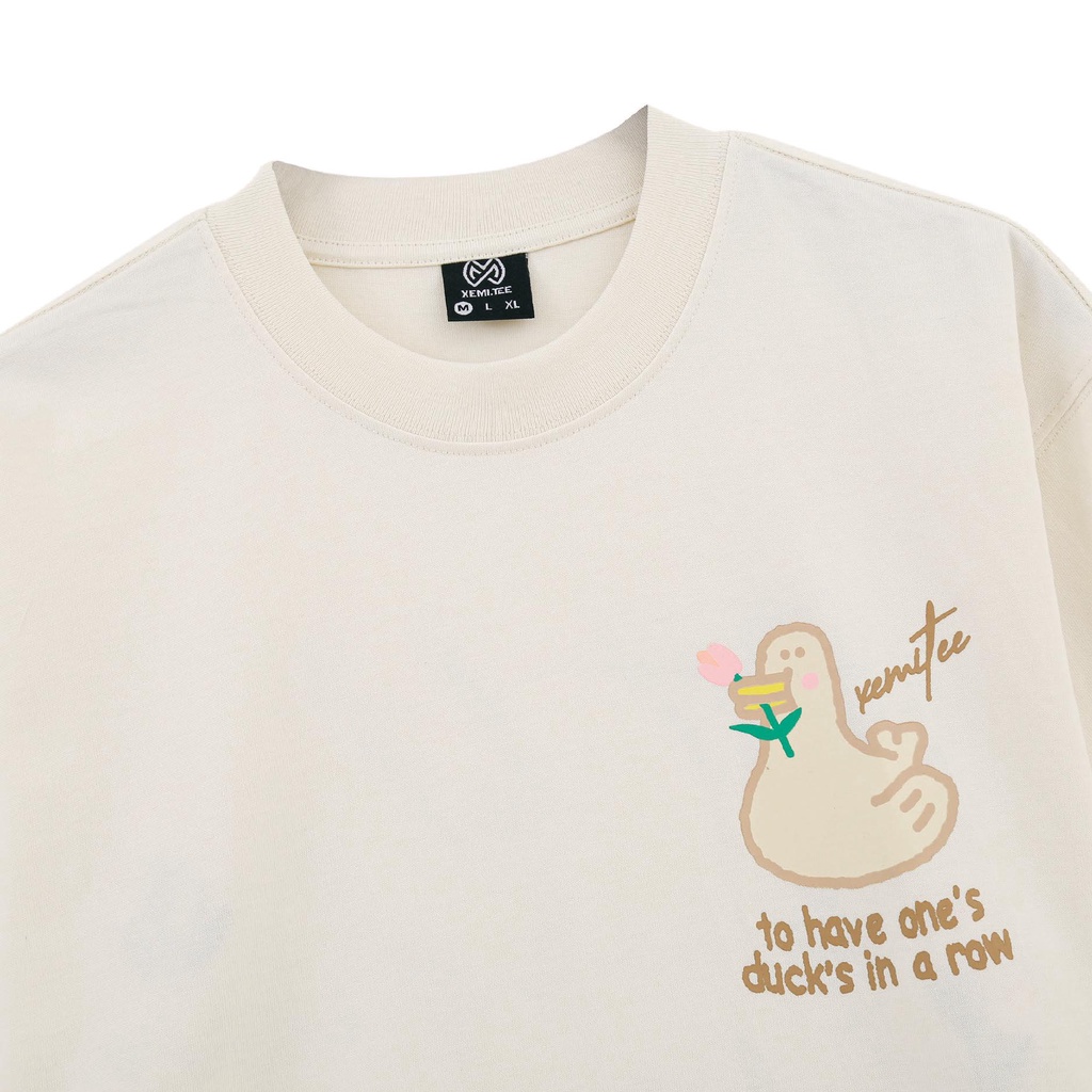 Áo thun local brand Xemi.tee form unisex dòng Duck Tee giá rẻ màu kem