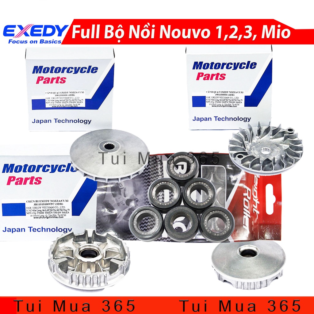 Full Bộ Nồi Trước Sau dùng cho xe Nouvo 1,2,3, Mio - Công Nghệ Japan