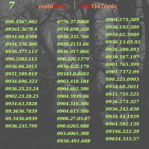 Sim trả trước mobiofne số đẹp, giá rẻ có thể đăng ký gói cước vào mạng tỷ gb DTHN (ED50) và gói c90n, c120n
