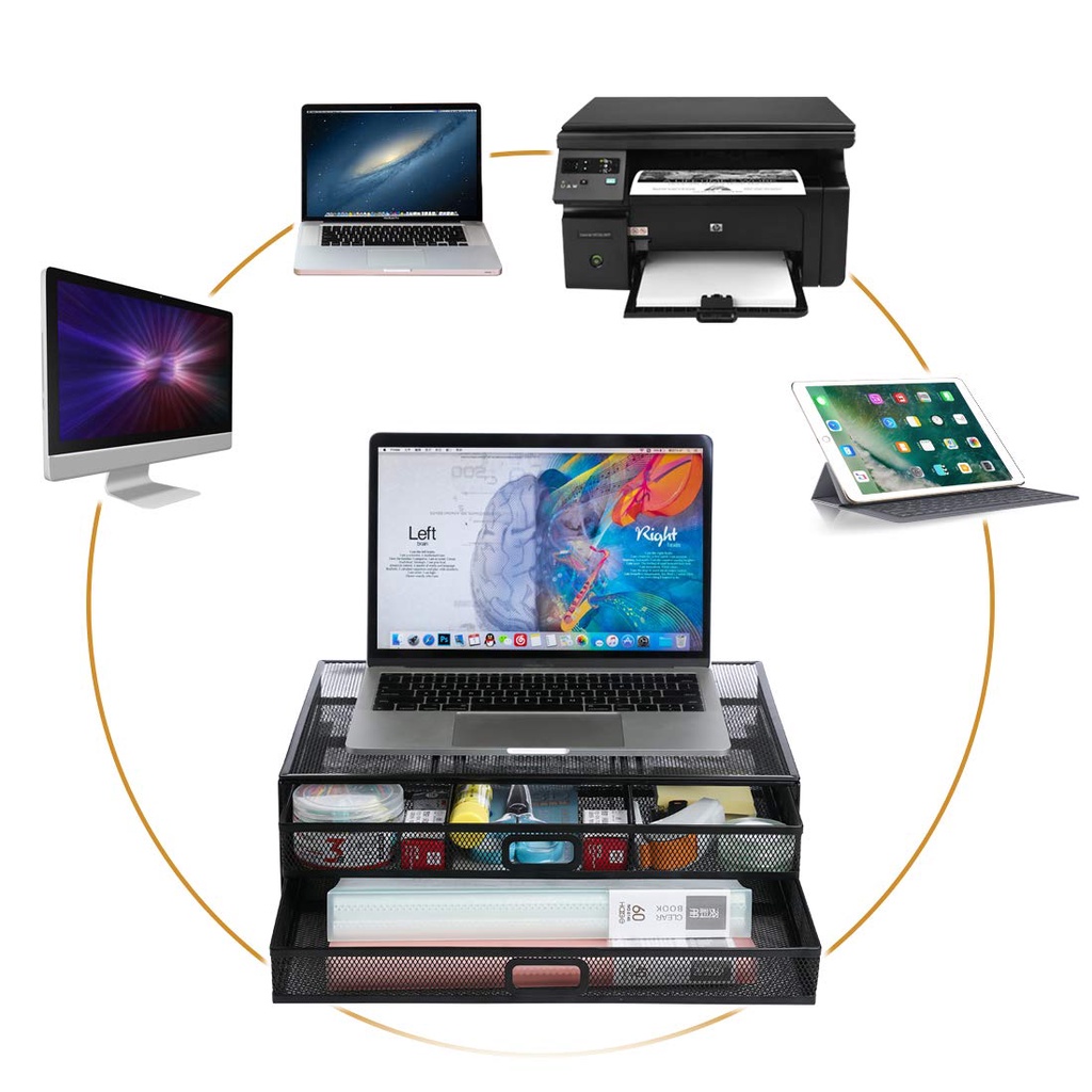 Bàn Kê Màn Hình Kiêm Hộc Tủ 2 Tầng 2in1 Thép Tản Nhiệt Máy Tính PERSONAL DESIGN 🖥🖥