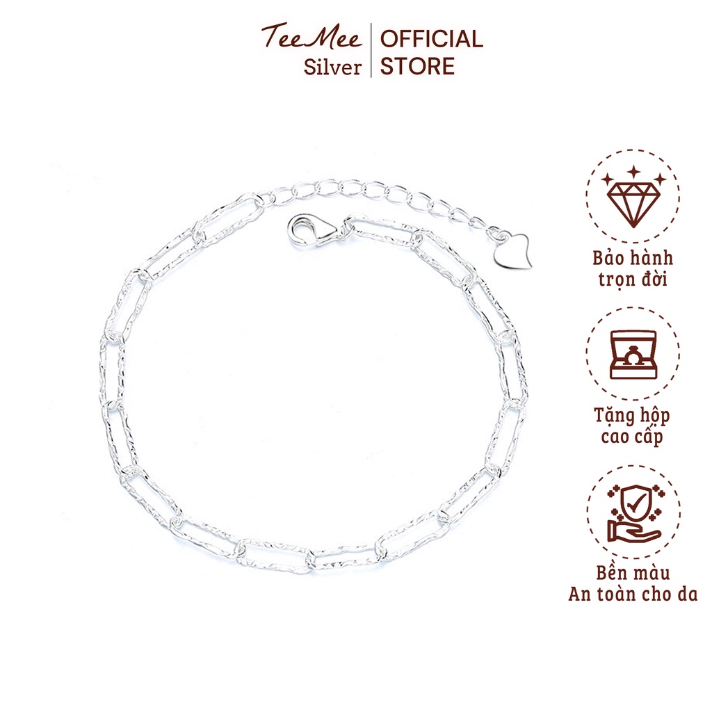 Lắc tay bạc nữ 925 cao cấp, vòng tay nữ lấp lánh Tình bạn phụ kiện trang sức TeeMee - T014