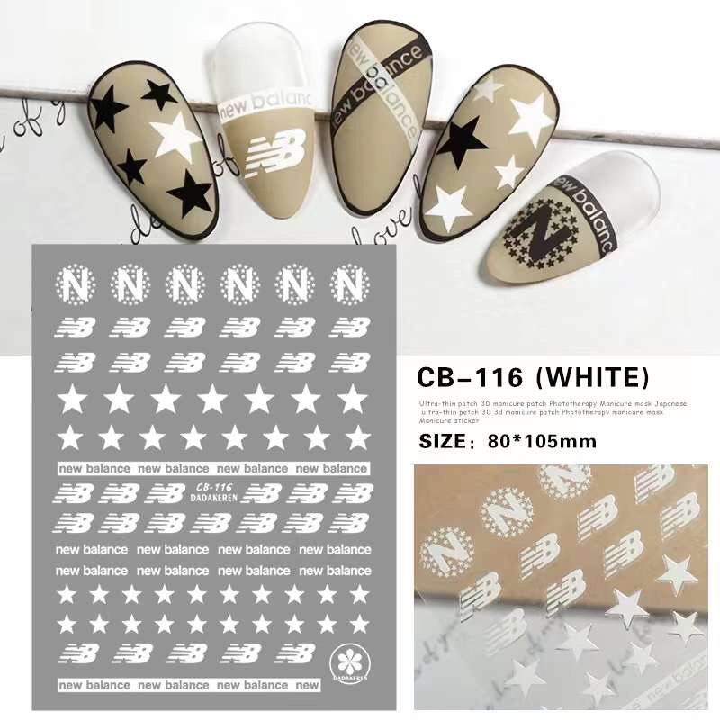 sticker dán móng hình chữ