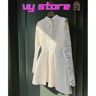 Váy tafta phối ren - dập ly ngưc