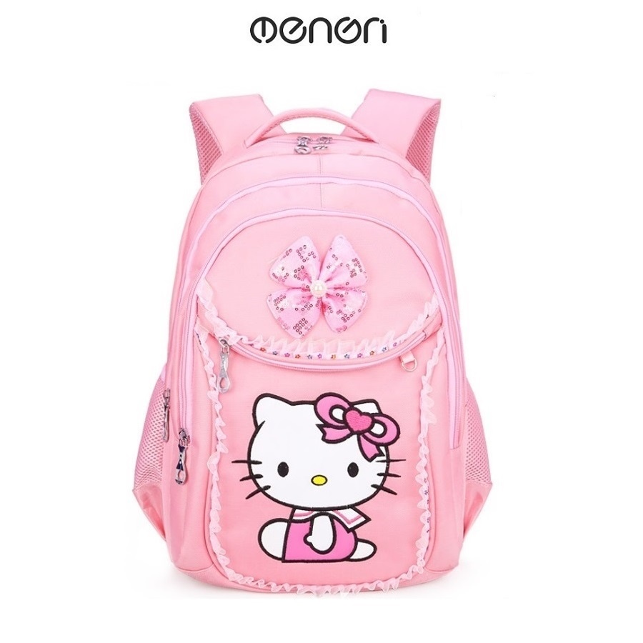 Balo Đi Học Cho Bé Gái Hình Hellokity Đáng Yêu - Chất Liệu Polyester - OENON