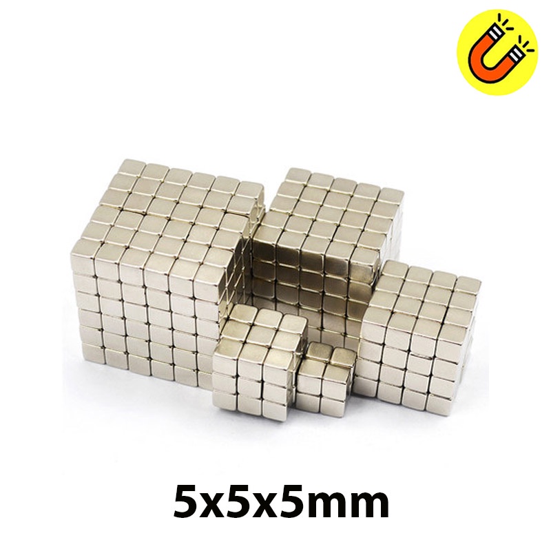 Nam châm đất hiếm viên trắng kích thước 5x5x5mm