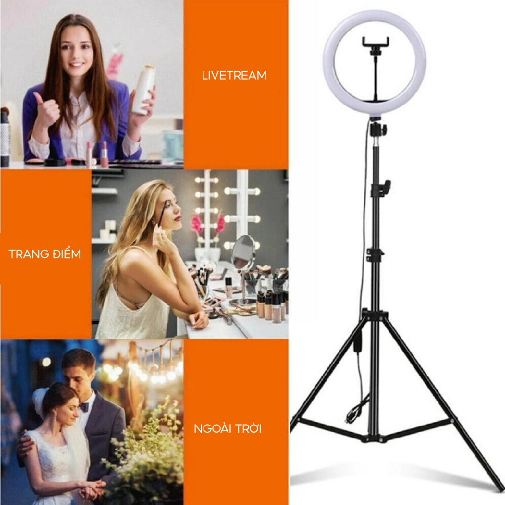 Đèn Led Livestream MINPRO Full Phụ Kiện, Gồm Chân Đèn Và Kẹp Điện Thoại. Hỗ trợ Livestream, Phun Xăm, Make Up